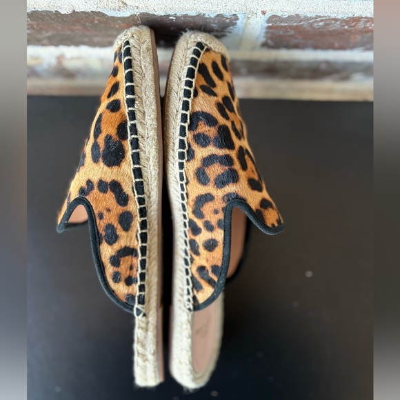 J. Crew Leopard Animal Print Calf Hair Espadrille Mules Size 9.5 - Picture 11 of 13